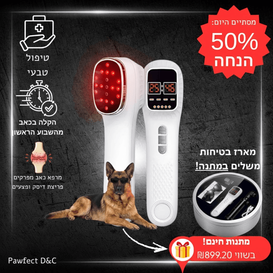 מכשיר אור אינפרה אדום לכלב למניעת כאבים - Pawfect D&C